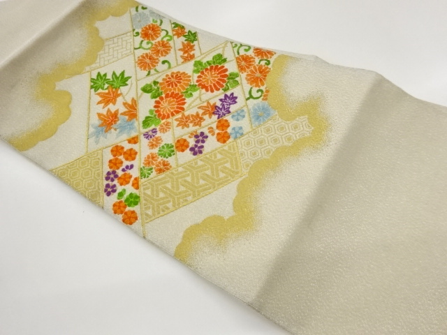 JAPANESE NAGOYA OBI / WOVEN FLOWERS